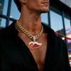 Европейский и американский хип-хоп стиль Подвеска-ожерелье из сплава Detroit Red Wings Drip