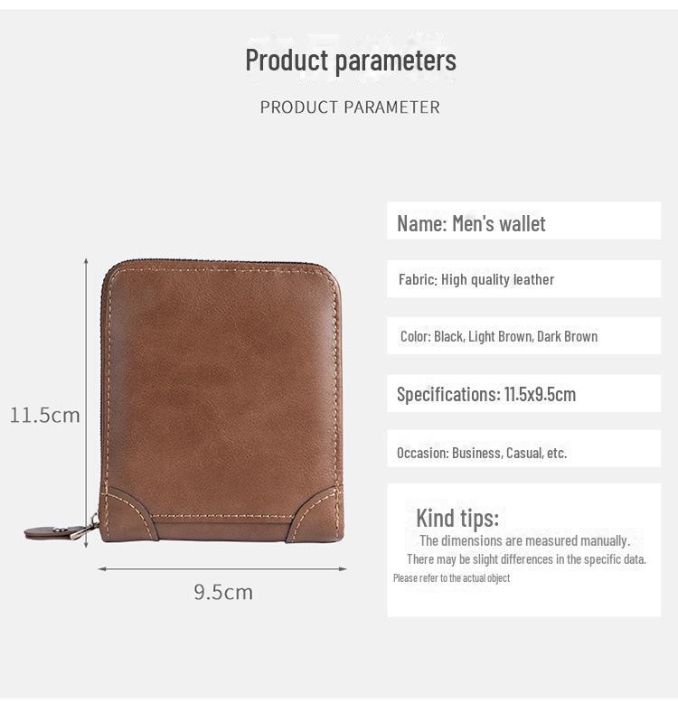 Мужской классический многофункциональный кошелек: Стильный, компактный и прочный, с несколькими отделениями для карт и кошельком для монет
