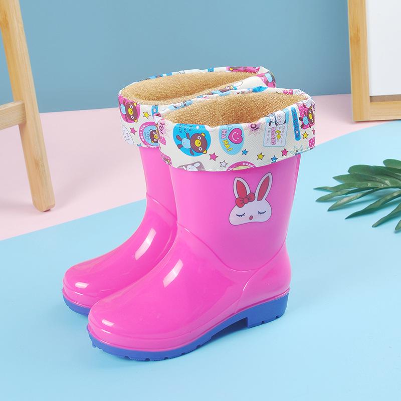 Детские резиновые сапоги средней высоты для мальчиков и девочек — водонепроницаемая обувь для малышей
