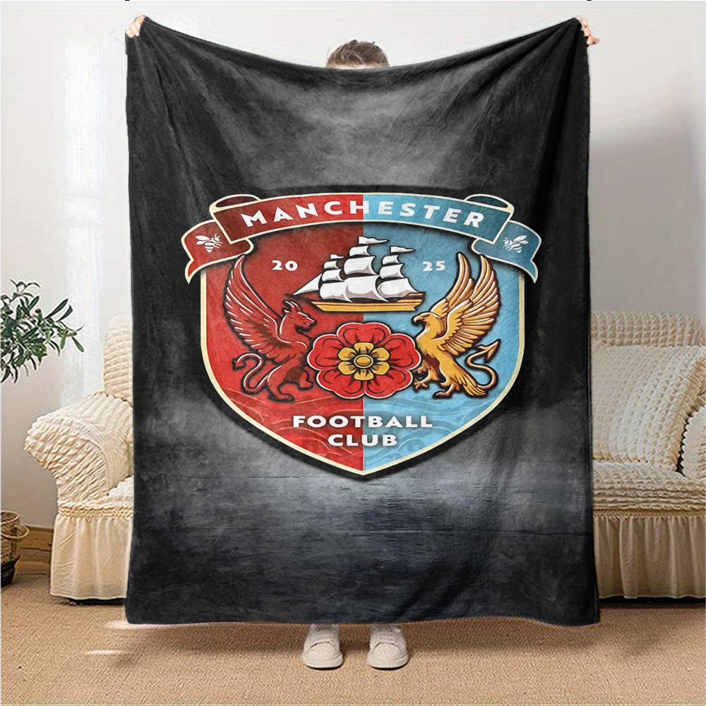 Manchester Football Club Crest Blankets Flannel Printed Breathable Warm Throw Blanket for Home Office Bedspreads 0708a6