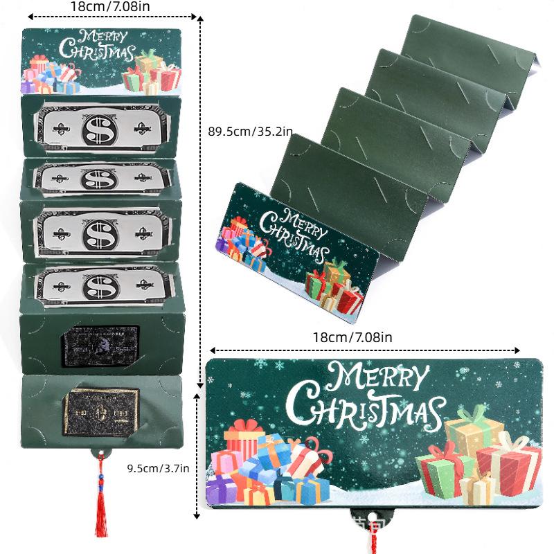 2 шт. Праздничный красный конверт 10-слотовый Рождественский мешочек для денег и зажим для подарочной карты Идеально подходит для Рождества, дней рождения и Дня благодарения