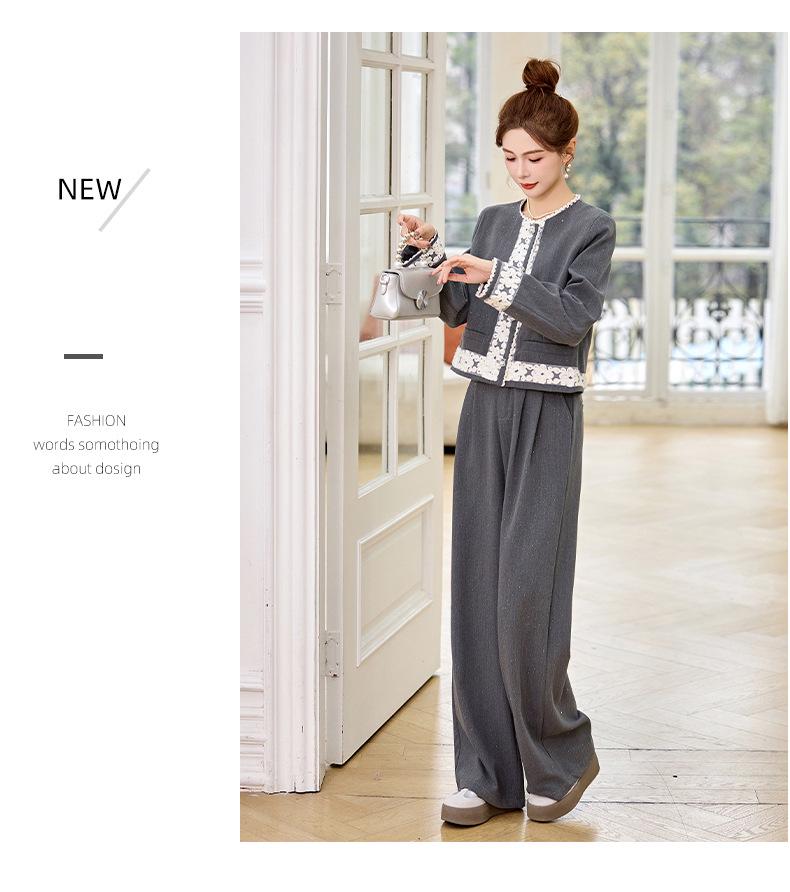 2025 Spring Casual Chic Two-Piece Set: Age-Defying Cardigan & Wide-Leg Pants