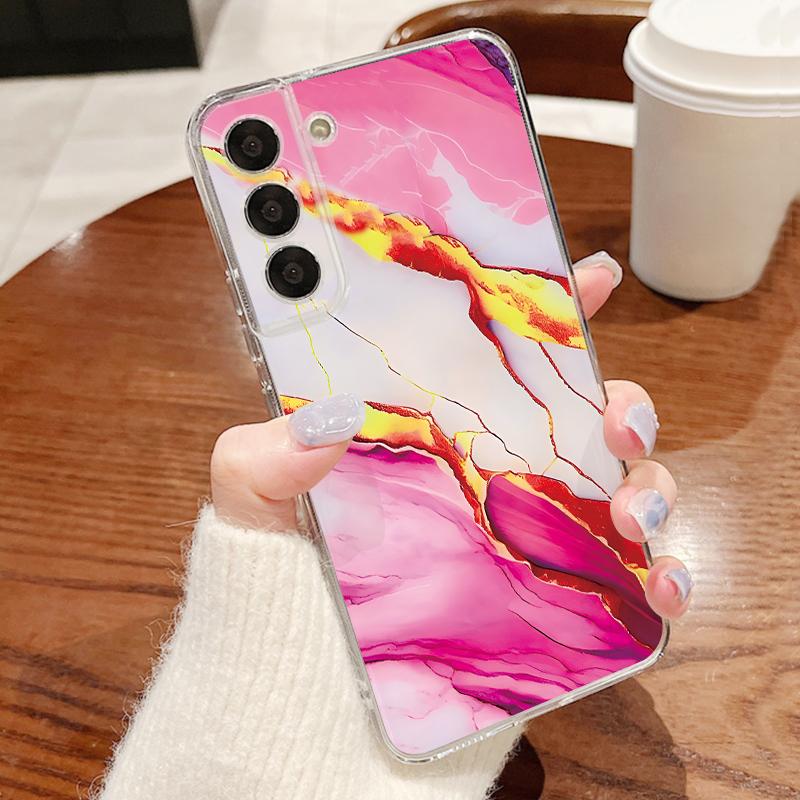 Красочный Мраморный Чехол Для Samsung Galaxy A57 A37 A27 A17 A56 A36 A26 A16 A55 A54 5G S21 FE S22 S23 S24 S25 Plus S26 Ultra Прозрачный Мягкий Чехол