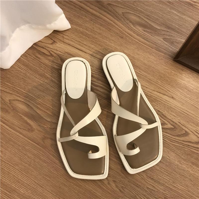 Wind Cover Toe Slippers Outer Wear 2025 Summer New Chic Slippers Beach Vacation Sandals