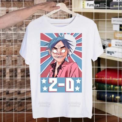 Футболка Gorillaz Rock Modern Music Graffiti Мужская Ретро Выстиранная Топы Футболки Харадзюку Футболка Уличная Одежда Хип-Хоп Мужские Футболки