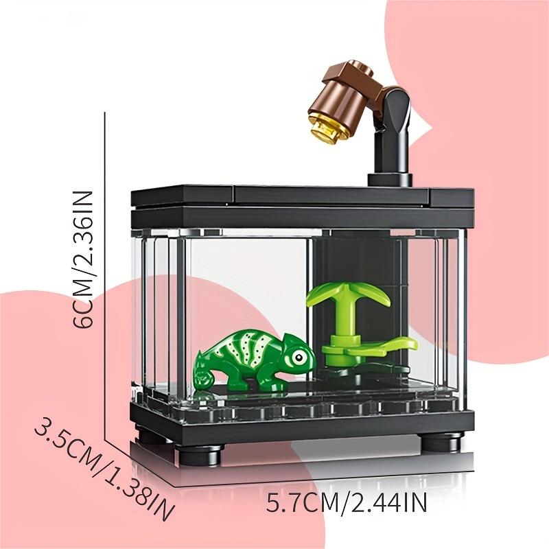 34 шт., декоративная коробка с изображением ящерицы, набор строительных блоков, мини-аквариум, серия, сборные кирпичи, сделай сам, детские развивающие рождественские подарки