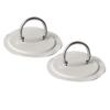2pcs Inflatable Boat Kayak DRing Pad Patch PVC Marine Stainless Steel Fixed Buckle(Gray )