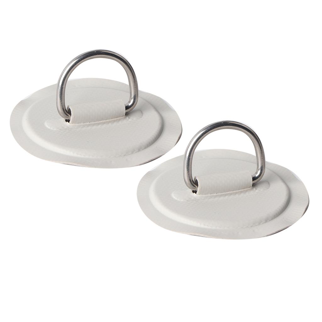 2pcs Inflatable Boat Kayak DRing Pad Patch PVC Marine Stainless Steel Fixed Buckle(Gray )