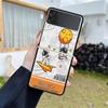Роскошный чехол для Samsung Galaxy Z Flip 4 3 5G Черные жесткие ПК чехлы для телефона Модная задняя крышка ZFlip Funda Модный крутой астронавт Sac