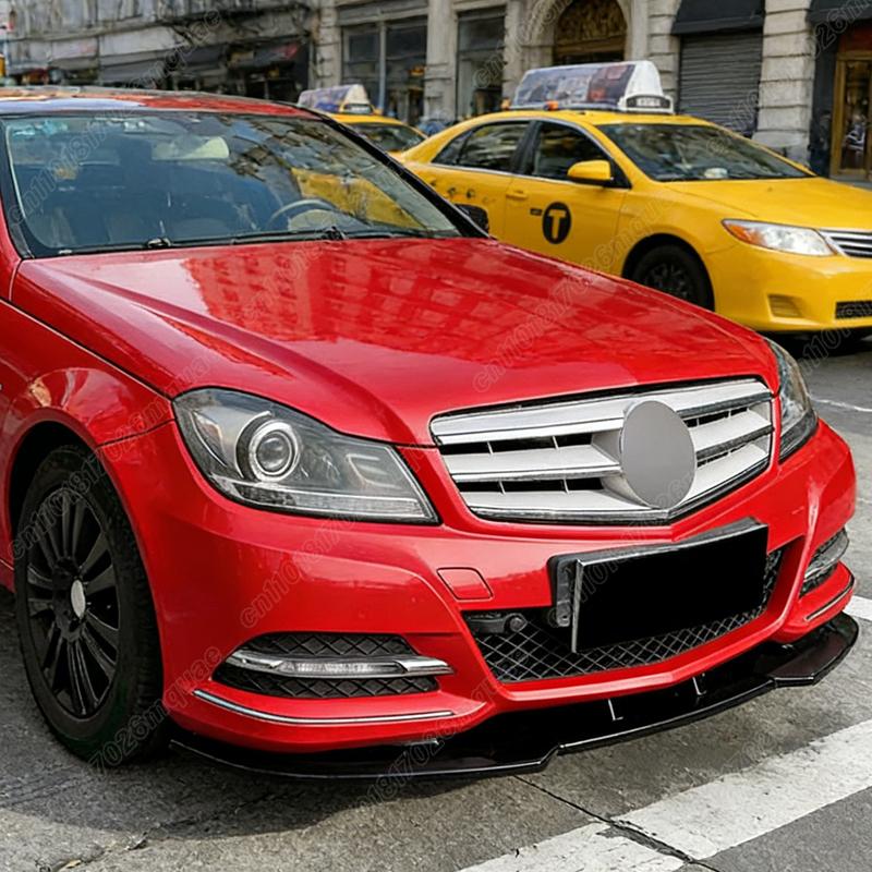 Для Mercedes Benz C-Class W204 S204 2011 2012 2013 2014 Автомобильный Передний Бампер Спойлер Губа Разделитель Комплект Декоративных Аксессуаров