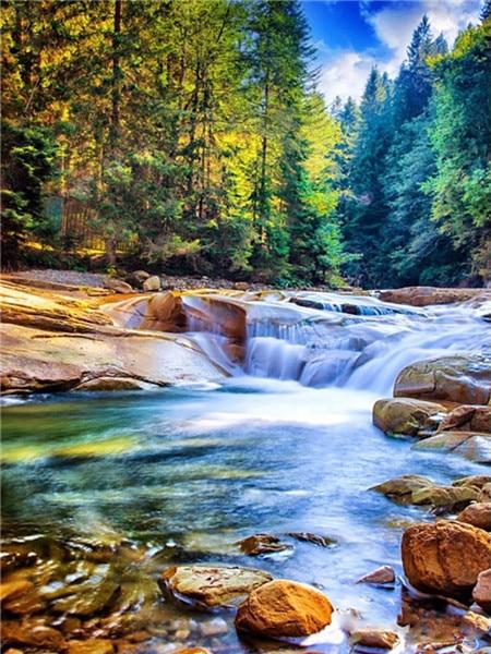 Полный квадратный/круглый алмазная живопись Пейзаж 5D DIY Алмазная вышивка Распродажа Водопад Стразы Мозаика Настенное искусство