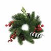 Artificial Pine Hanging Wreath Curled Ribbon Trim Artificial Wreath  Christmas Decoration