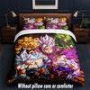 Dragon Ball Design Bed Bedding Set 1 Duvet Cover + 2 Pillowcases Soft Breathable Household Bed Linens