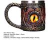 Viking Dragon Beer Mug 450ml Stainless Steel Resin Cup Hand-Painted Medieval Mug for Beer Coffee Tea Gift for Men Fans Viking Decor