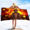 Golden Buddha Print bath towel - Soft Microfiber for Travel, Pool & Spa - Ideal Gift for Serenity and Meditation Enthusiasts