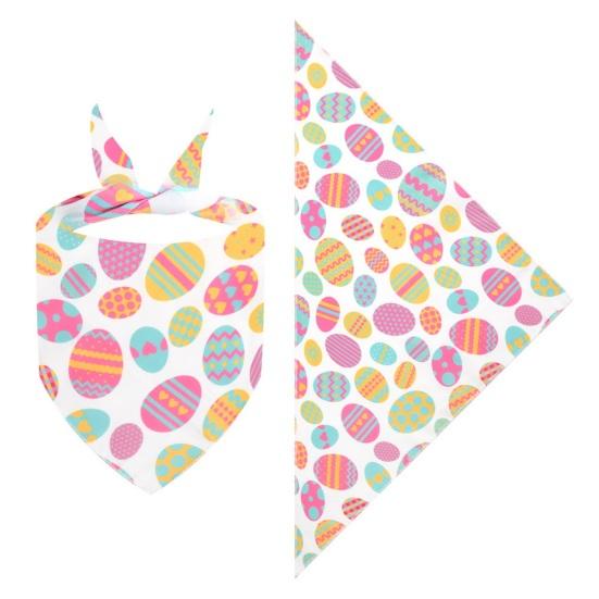 Праздничная бандана для кошки, шарф с пасхальными яйцами, праздничная бандана для собаки с узором в виде сердечек любви, треугольная бандана-слюнявчик для Пасхи