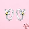 Original Design 925 Silver Earring Small Fresh Diamond Bee Sweet Animal Earrings Women Jewelry Gift for Friends Wife