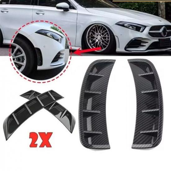 2pcs Carbon Fiber Car Side Fender Vent Air Wing Cover Trim Exterior Accessories