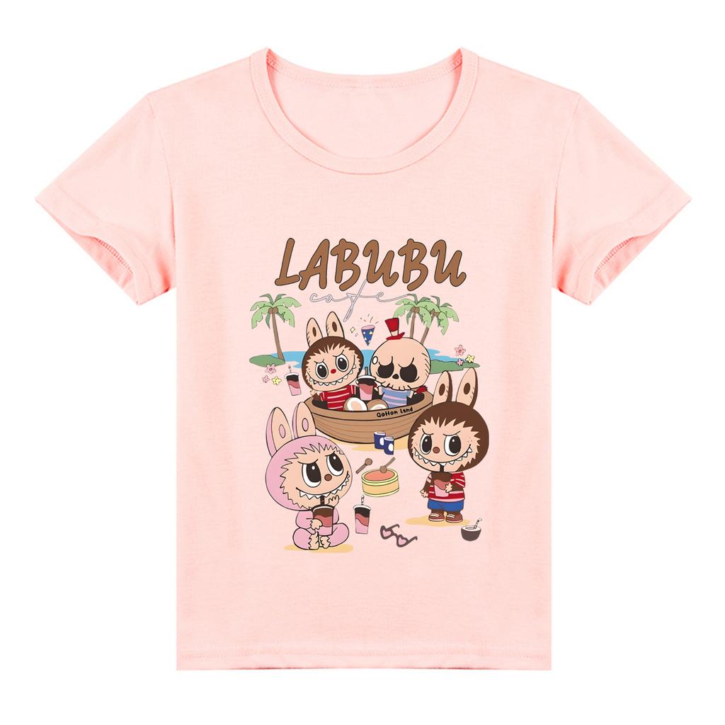 Kids 2D Tee Labubu T-shirt Children Short-sleeved