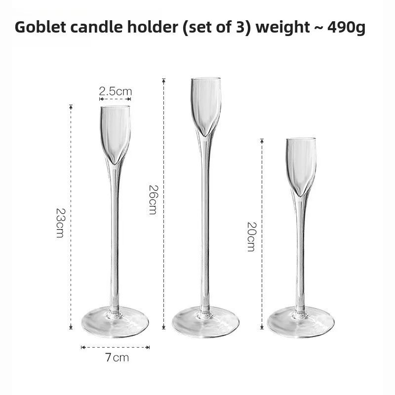BEPAN Glass Candlestick European Romantic Candlelight Dinner High Foot Wedding Birthday Restaurant Water Floating Candle Cup