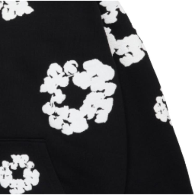Denim Tears Худи с хлопковым венком Черный Унисекс Топы AOTHD1303BLK