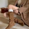 Балетки Женские Ботинки Мода До середины икры Зимняя обувь Дизайнерские Готические Ботинки Новый Тренд для ходьбы Комфортные Челси Mujer De Botas