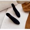 Suede Boots Women Short Boots 2025 New Autumn and Winter Thick Heel Medium Heel Slim Boots Black Plus Velvet Women's Boots