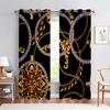 Полиэстер Затемняющие Занавески Окна Для Гостиной, Спальни, Домашнего Декора, Дешевые, Современный Роскошный Бренд, Черный и Золотой,