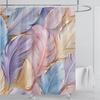 3D Feather Shower Curtain Set Colorful Printed Design Fabric Bathroom Decoration Waterproof Washable Shower Curtain with Hooks