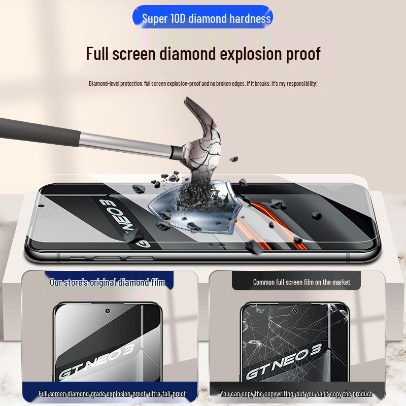 Закаленное защитное стекло для всего экрана Realme GT Neo3/Neo5SE с защитой от синего света