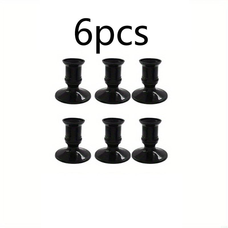 6 шт. Ретро Черные/Золотые/Серебряные Подсвечники Пластиковые Подсвечники Для Свадьбы Ресторана Рождественского Декора Прочная Подставка Для Свечей