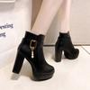European and American Fashion Women's Boots 2024 Autumn and Winter New Metal Decoration Simple High Heel Women's Short Boots