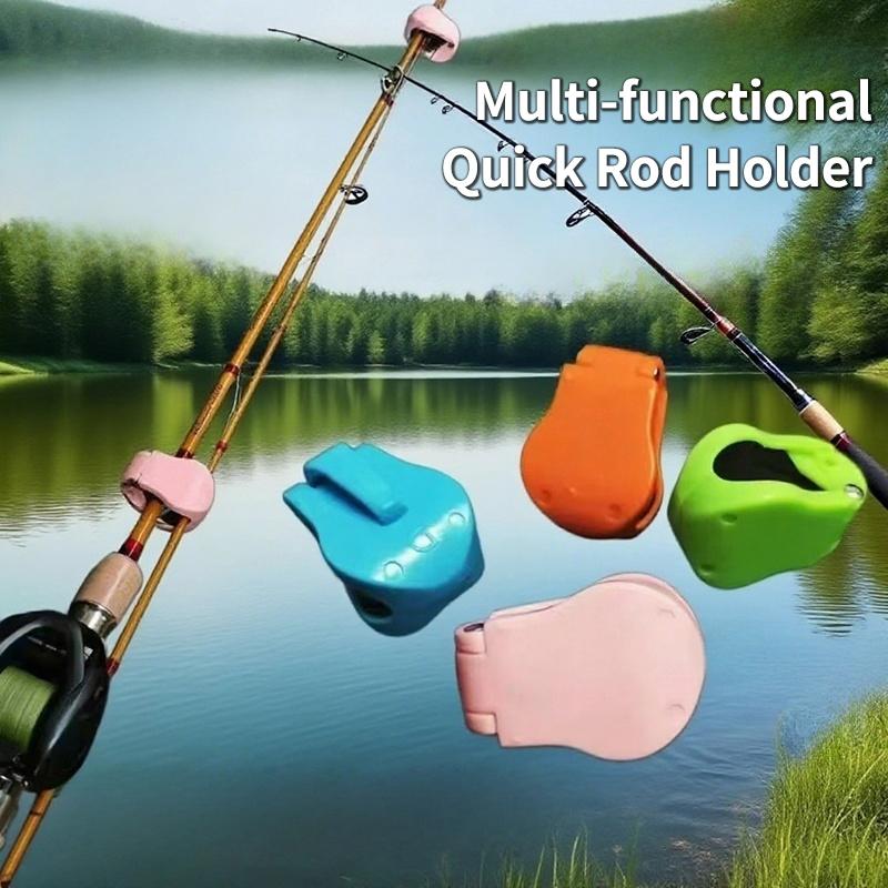 2pcs Quick-Attach Fishing Rod Clip Multifunctional Anti-Slip Fishing Rod Holder Grip Tackle Organizer Fishing Tools