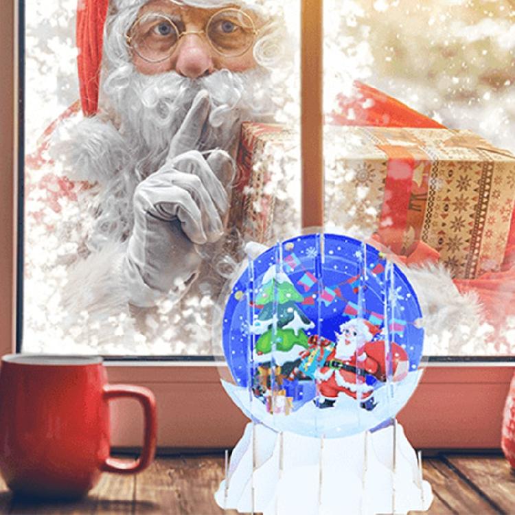 3D Pop-Up Открытки Дед Мороз Трехмерное Украшение Форма Хрустального Шара