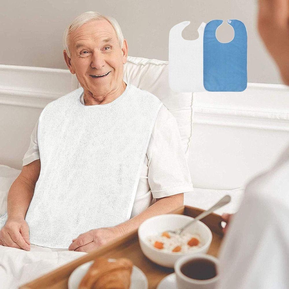 Lightweight Dining Clothing Protectors Soft Daily Care Apron Polyester Dining Cloth Elderly