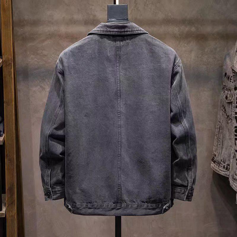 Мужская свободная джинсовая куртка - всесезонное, модное повседневное пальто