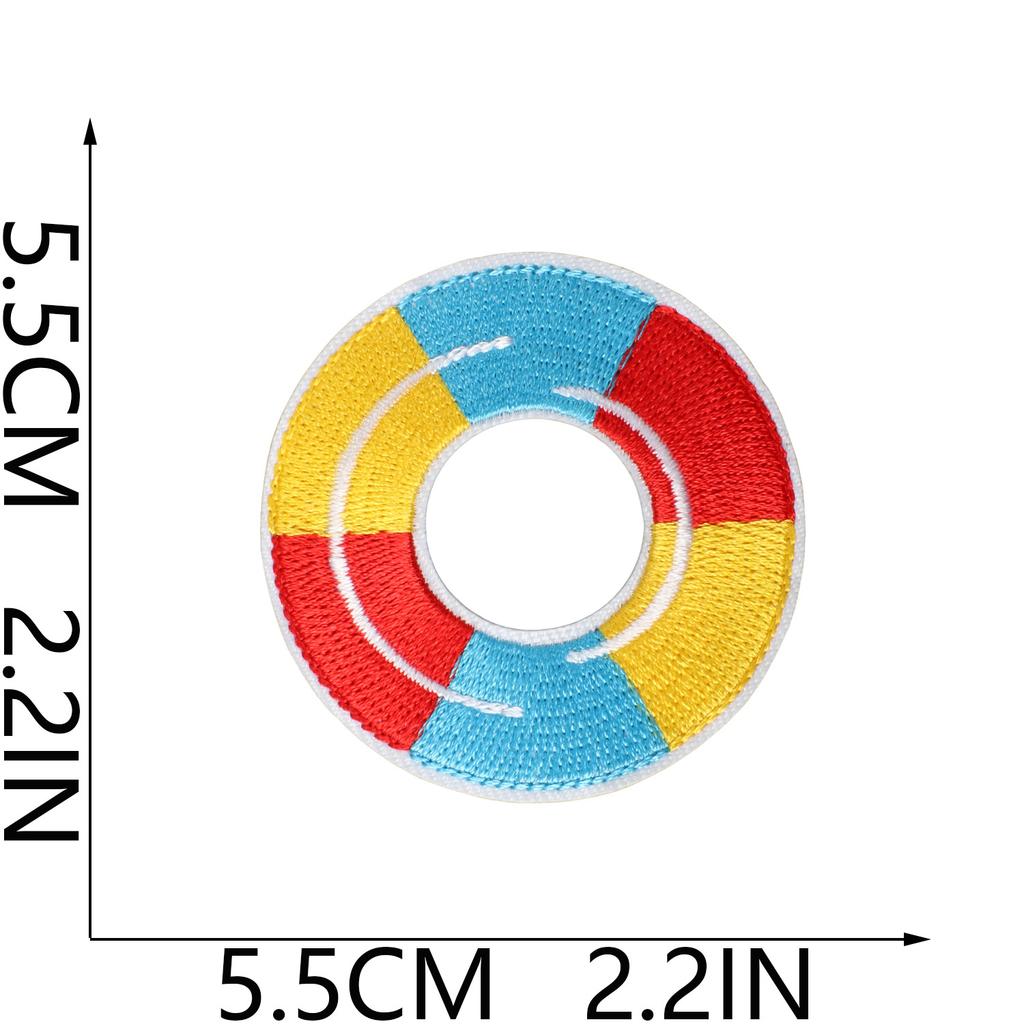 Summer Ice Cream Embroidery Cloth Sticker Tide Play Diving Beach Embroidery Patch Surfboard Bag Embellishment Embroidery Label