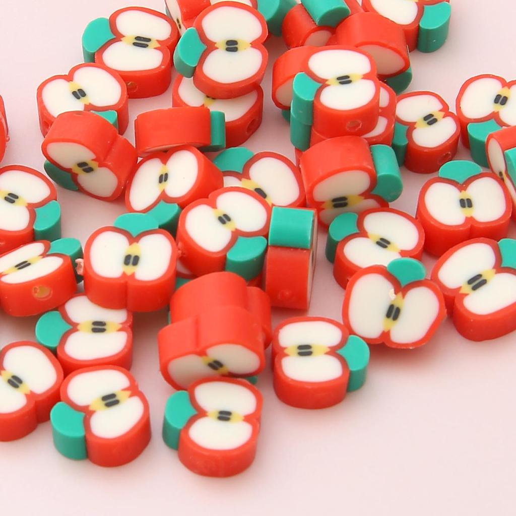 1000Pcs Mixed Color Fruit Style Polymer Clay Spacer Beads For Jewelry Making