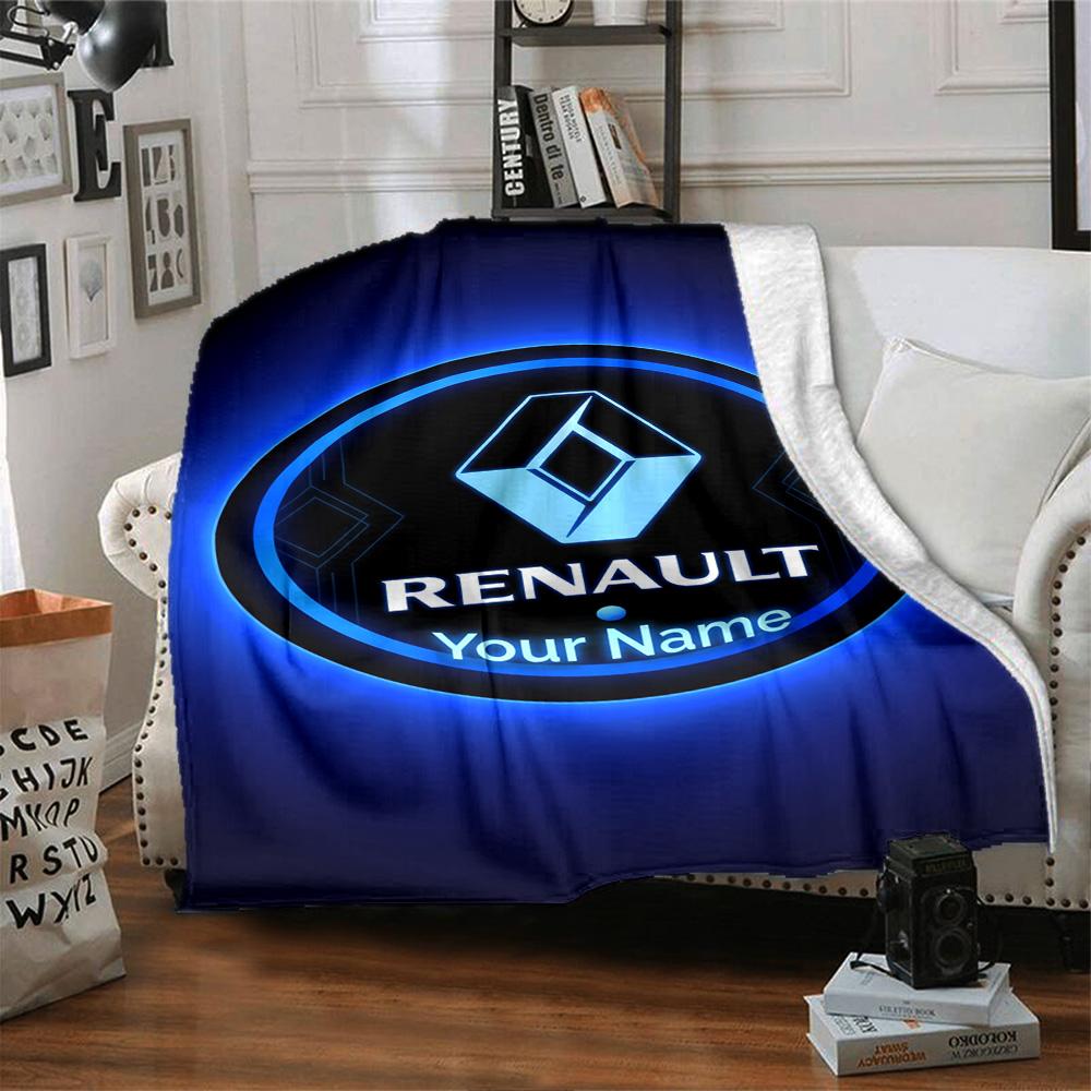 Renault Personalized Text Blanket Gift Customizable Blanket Ultra-Soft for Bedding Home Decor Picnics Living Room Ideal for All Seasons
