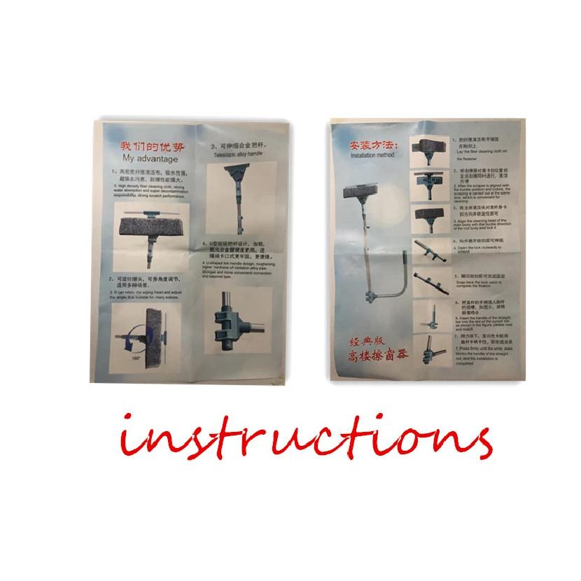 NEW Extendable Window Glass Cleaning Household Tool High Building Retractable Pole Wash Dust Cleaner Brush Dry Wet Scraper Wiper