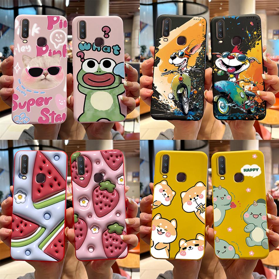 For Vivo Y12 Case 1904 1940 Cartoon Bear Frog Cover For Vivo Y15 Y17 1902 1901 Soft Silicone Phone Case For Vivo Y17 Y12 Bumper