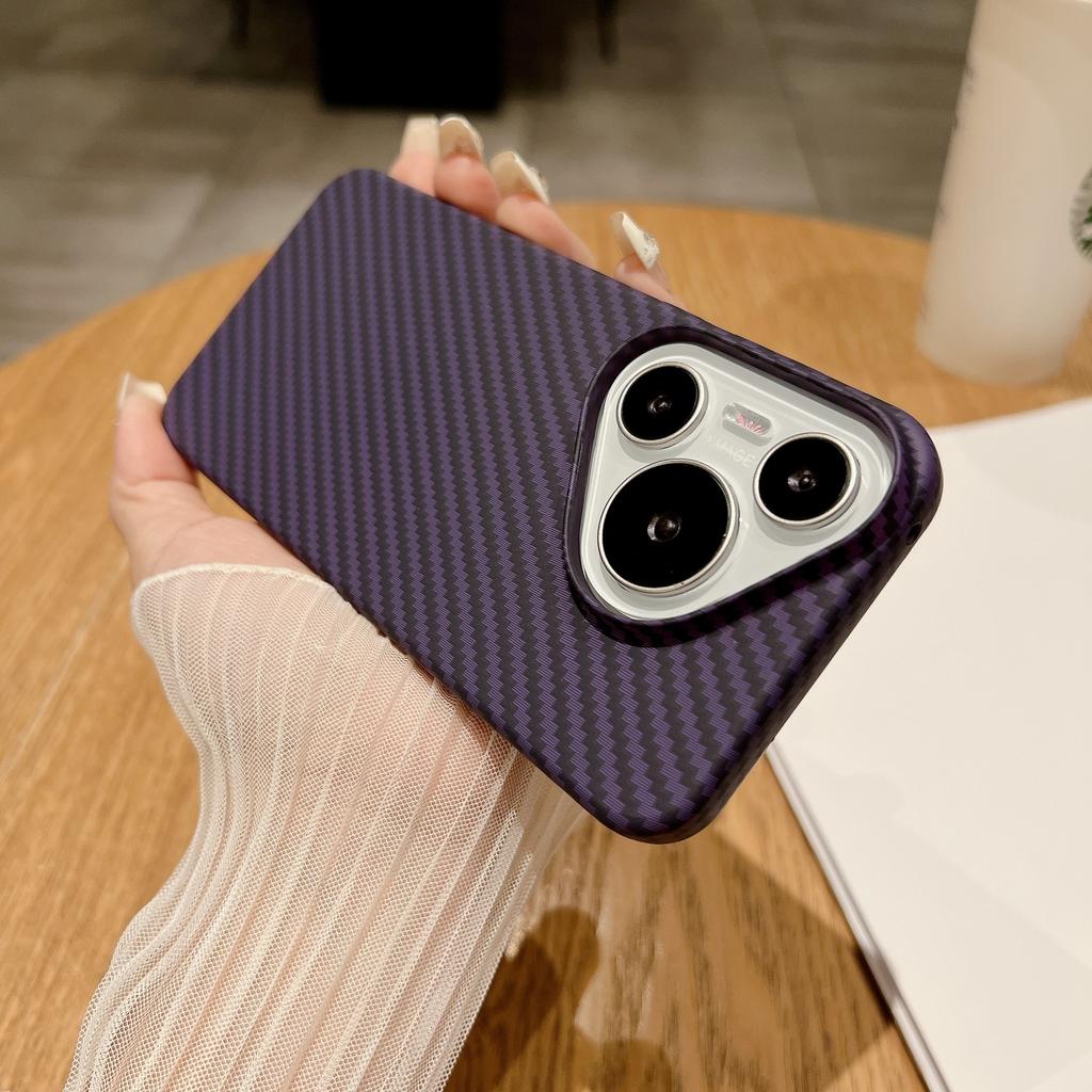 Применимо к чехлу для мобильного телефона Huawei P70 Чехол с рисунком из крафт-углеродного волокна Huawei mate70pro Стыковка с большим отверстием Защитная крышка от падения