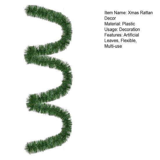 5,4 м зеленые рождественские украшения из ротанга, искусственные листья, гирлянда из сосновых игл для домашней лестницы, камина, рождественская елка, украшение для самостоятельного изготовления