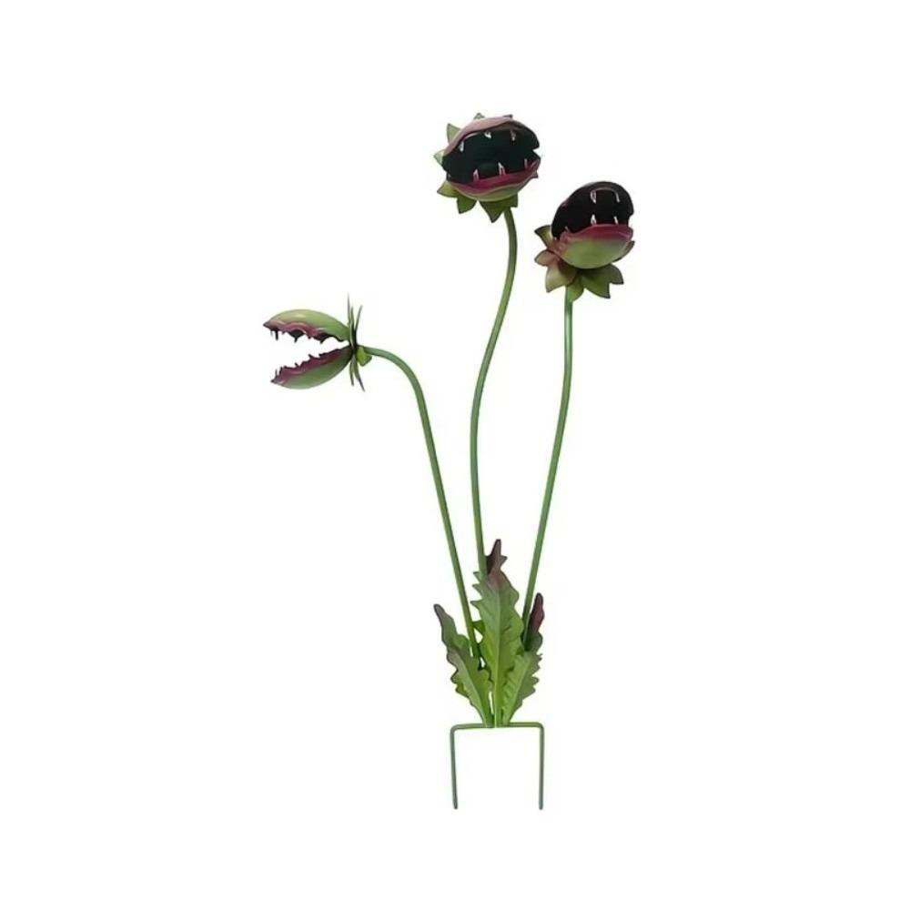 Metal Carnivorous Plant Garden Stake, Handmade Iron Large Venus Flytrap Monster Plant Sculpture,Whimsical Flower Outdoor Decor,for Flower Beds,