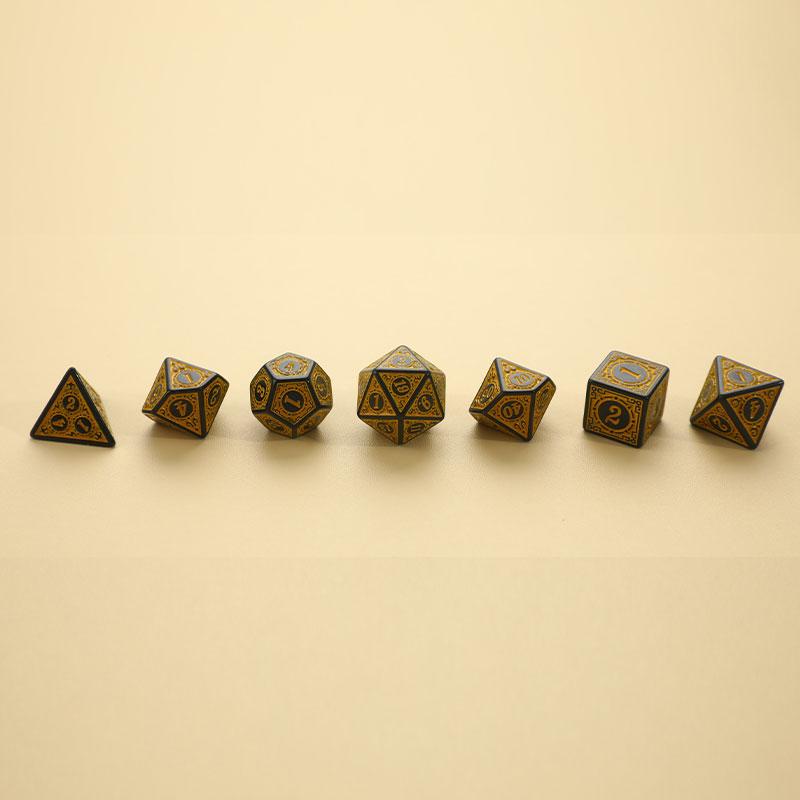 Набор многогранных игральных костей Цвета Числа Для DND RPG Настольные игры Набор игральных костей с резным узором