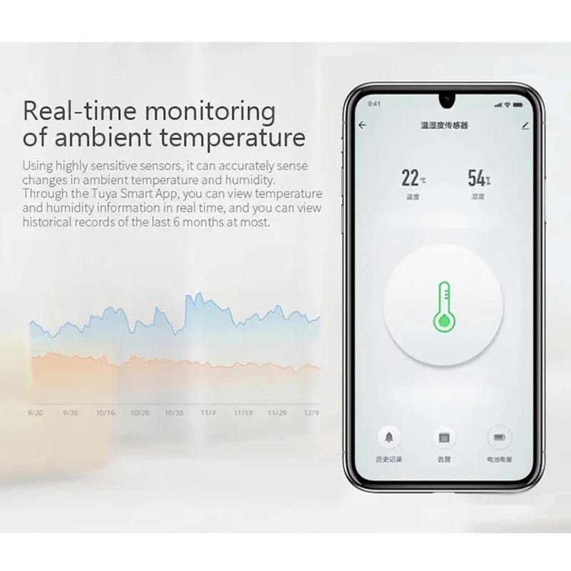 Tuya Умный Zigbee Датчик Температуры и Влажности Комнатный Термометр Монитор Работает с Alexa Google Home домашняя автоматизация