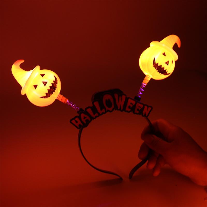 Luminous Halloween Pumpkin & Horn Headband for Kids & Adults