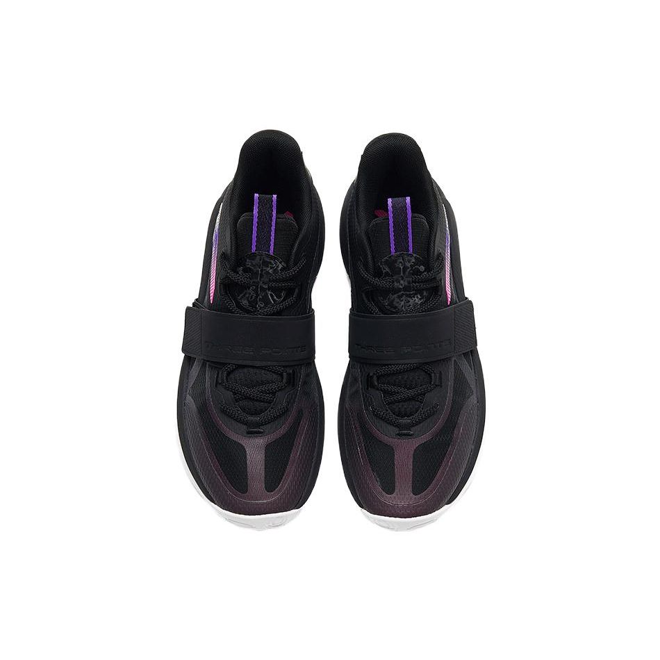 Anta Легкие противоскользящие прочные баскетбольные кроссовки средней высоты мужские кроссовки черные фиолетовые 912321603S-3