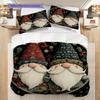 Dwarf Pattern Bedding Quilt Set Quilt Cover Pillowcase Home Decoration Birthday Gift (1 * duvet cover + 2 * pillowcase, without core)