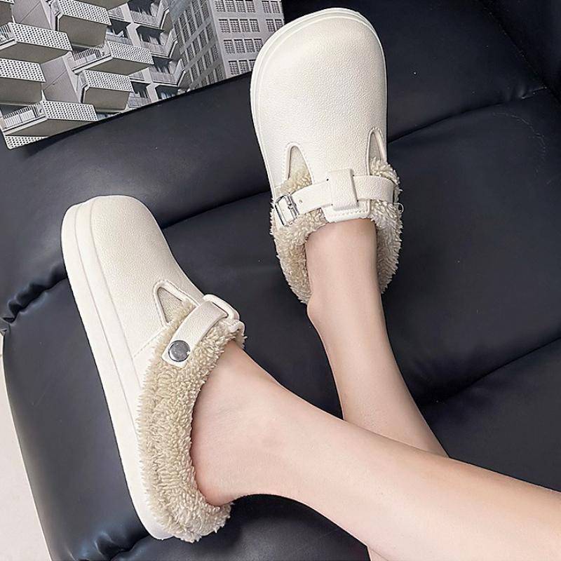 Модные Новые Водонепроницаемые ЕВА Комнатные Уличные Тапочки Для Женщин Зимняя Теплая Обувь Толстая Подошва Мягкий Плюш Женские Домашние Повседневные Тапочки